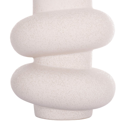 CERAMIC TABLE DECOR ROOK HM4627.01 OFF WHITE WITH CRYSTALLISATION Φ16x25,5Hcm.