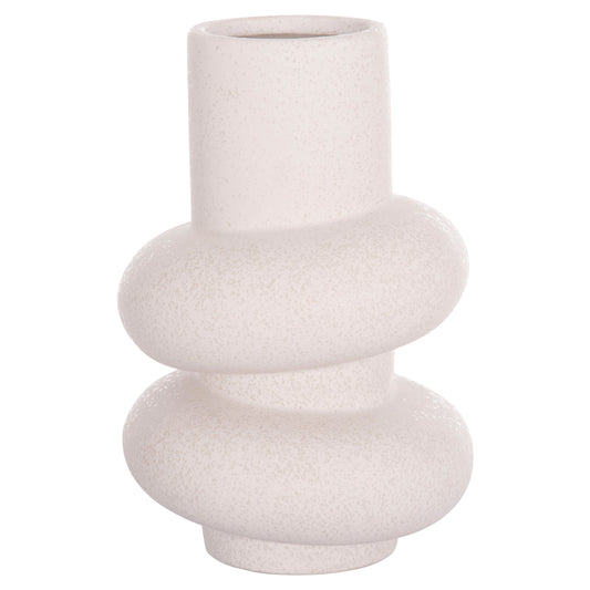 CERAMIC TABLE DECOR ROOK HM4627.01 OFF WHITE WITH CRYSTALLISATION Φ16x25,5Hcm.
