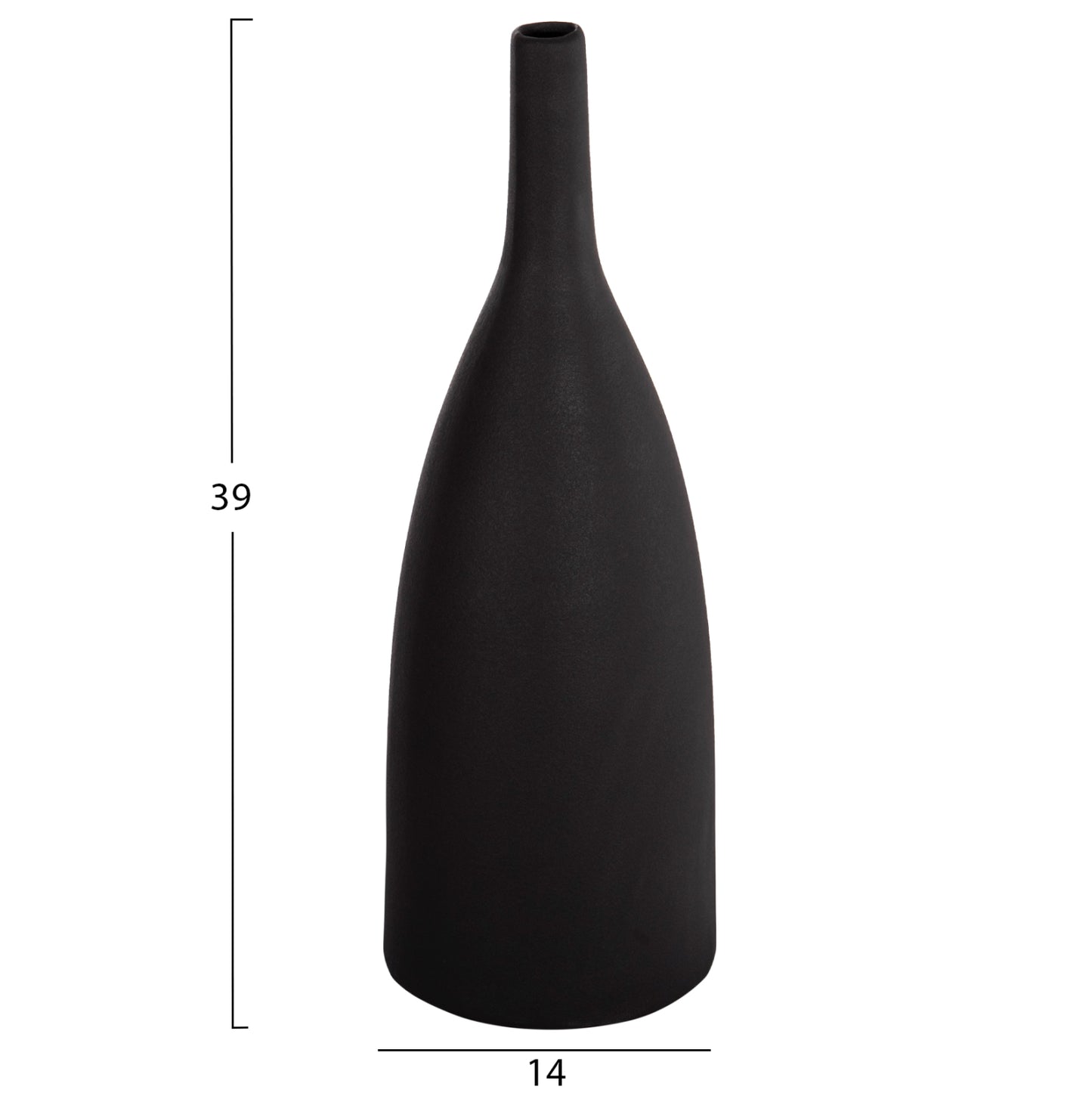 CERAMIC TABLE DECOR GALAD HM4634.02 BLACK MATTE Φ14x39H cm.