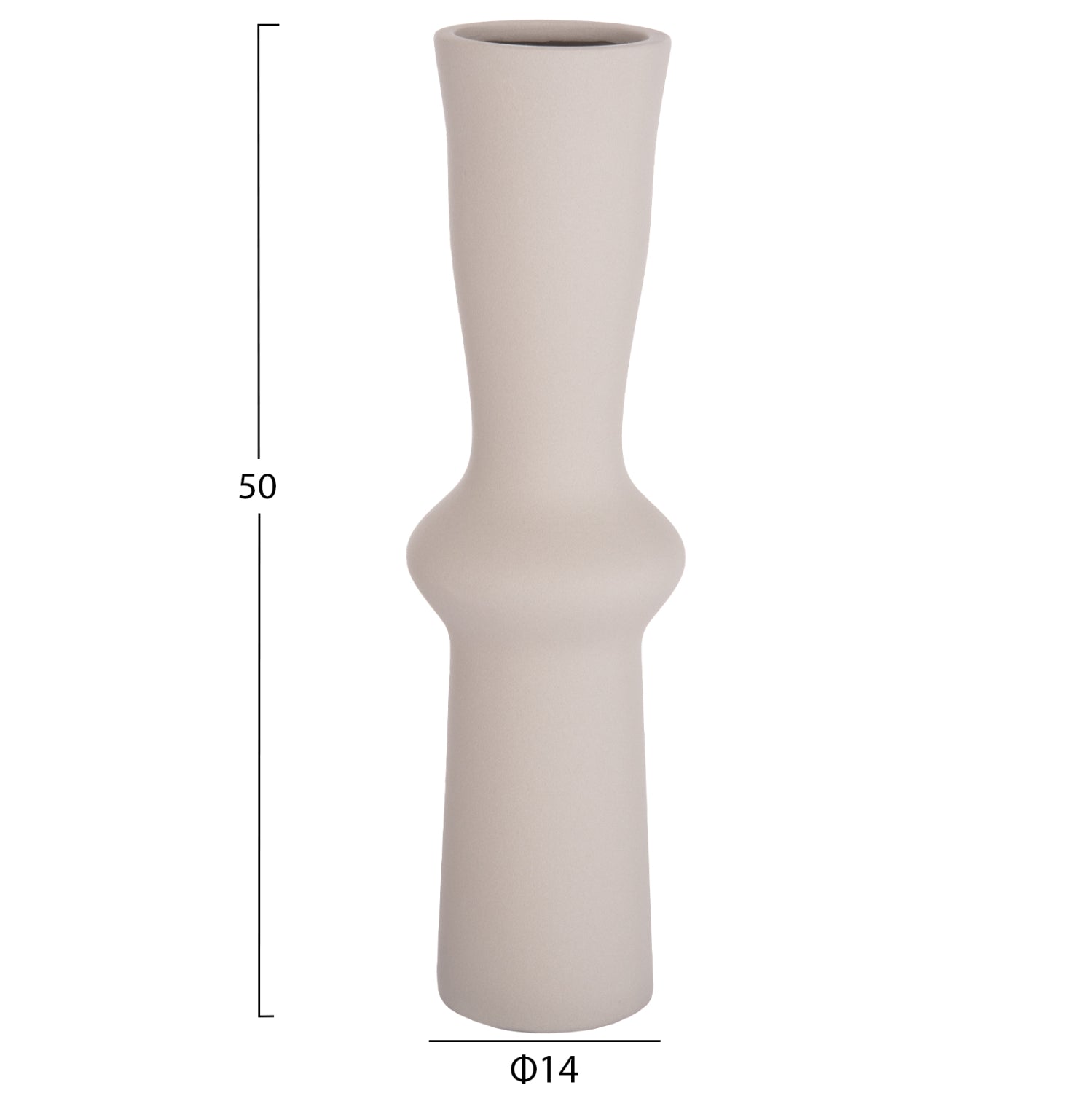 CERAMIC TABLE DECOR SCEPTER HM4637.03 MATTE GREY Φ14x50Hcm.