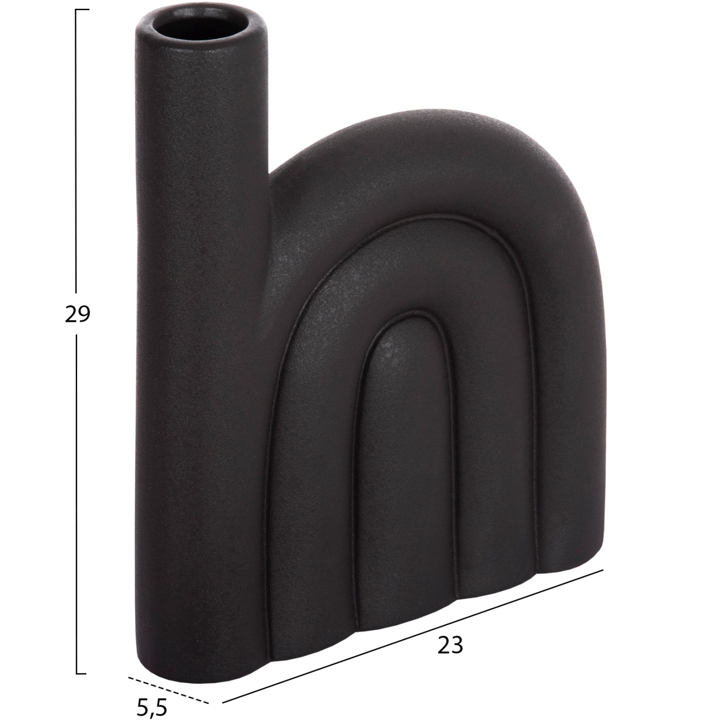 CERAMIC TABLE DECOR ARCON HM4639.02 MATTE BLACK 23x5,5x29Hcm.