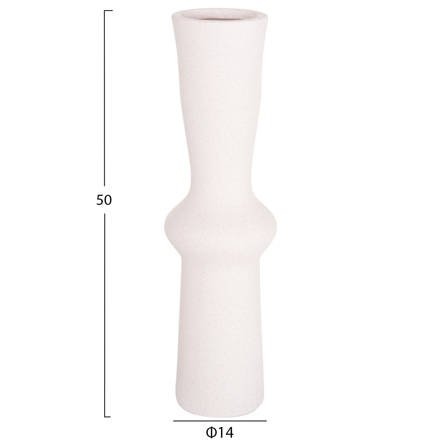 CERAMIC TABLE DECOR SCEPTER HM4637.01 OFF WHITE WITH CRYSTALLIZATION Φ14x50Hcm.