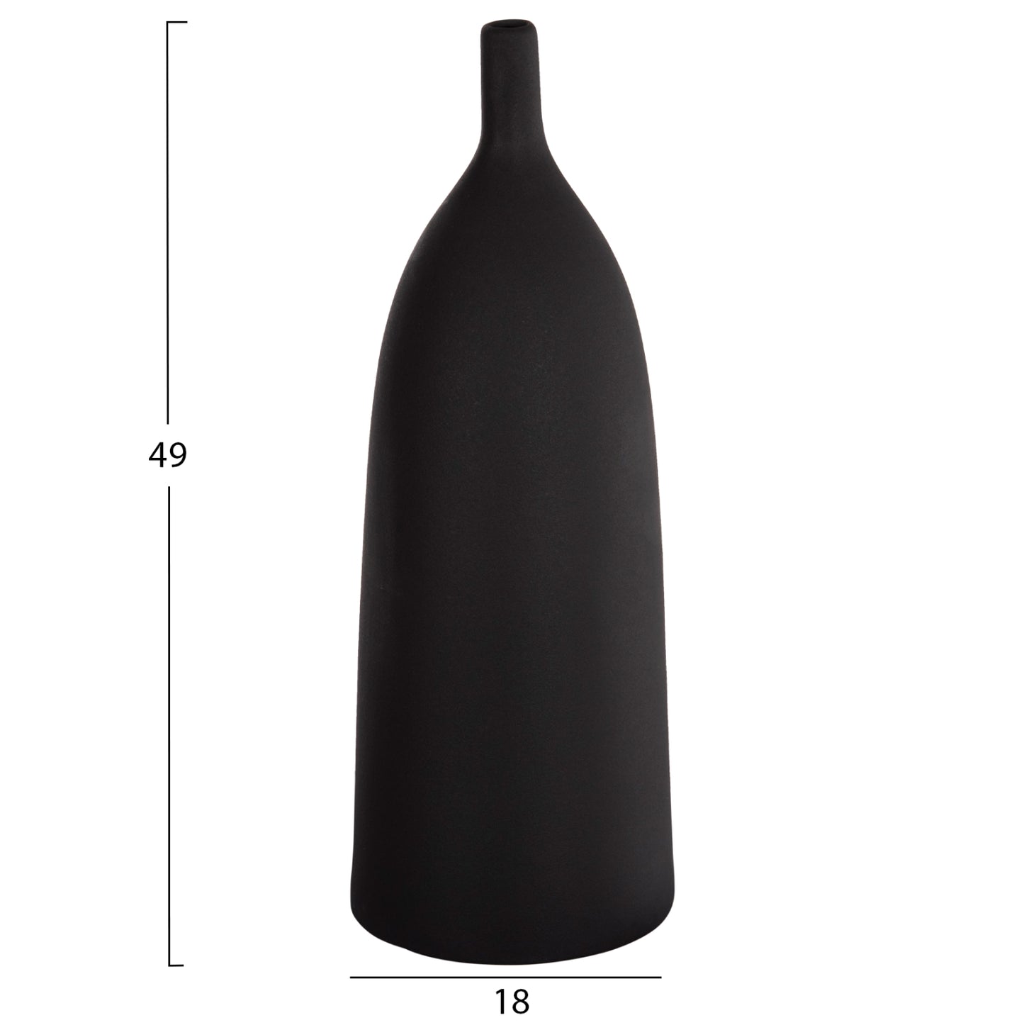 CERAMIC TABLE DECOR GALAD HM4633.02 BLACK MATTE Φ18x49H cm.