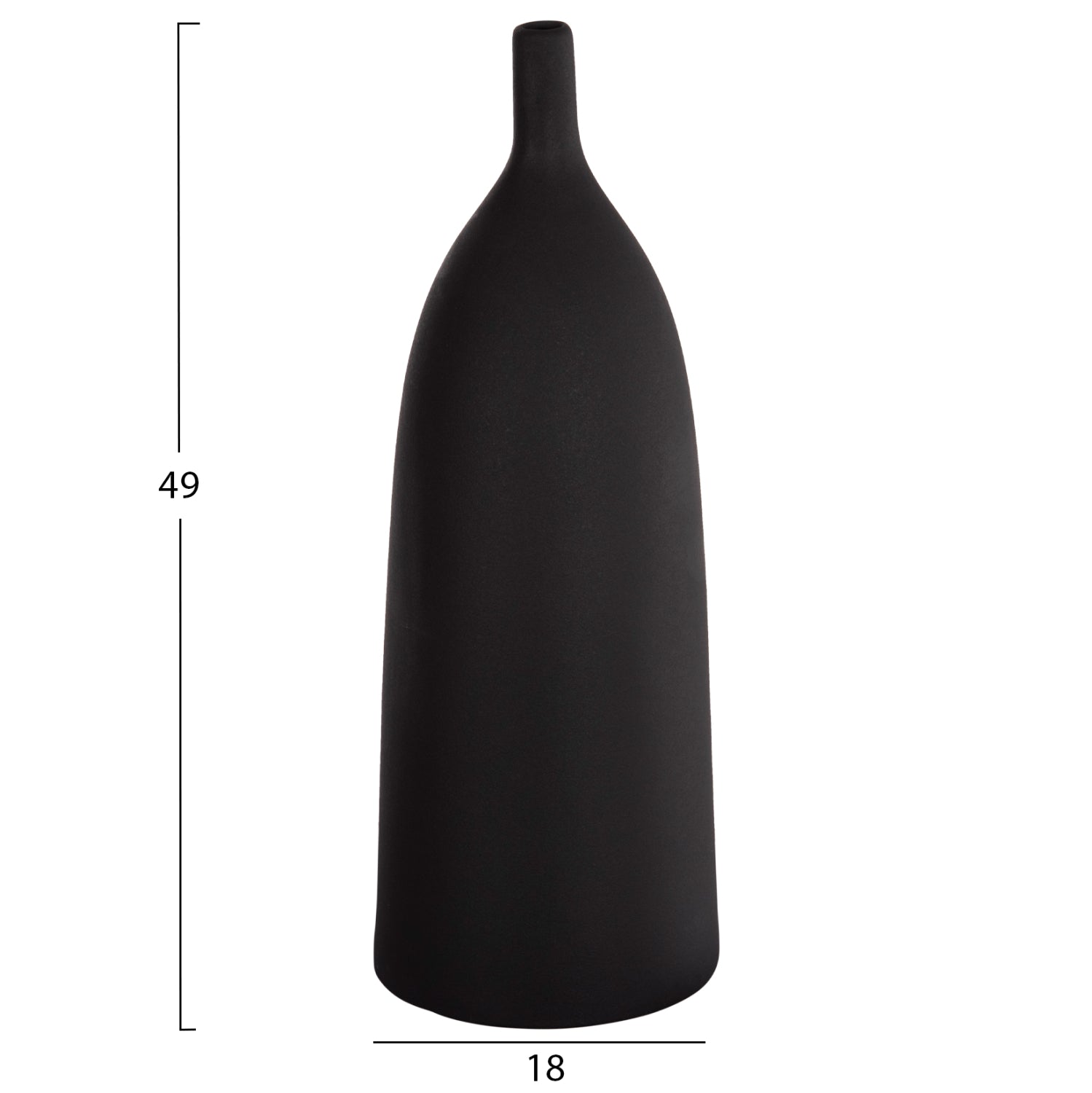 CERAMIC TABLE DECOR GALAD HM4633.02 BLACK MATTE Φ18x49H cm.
