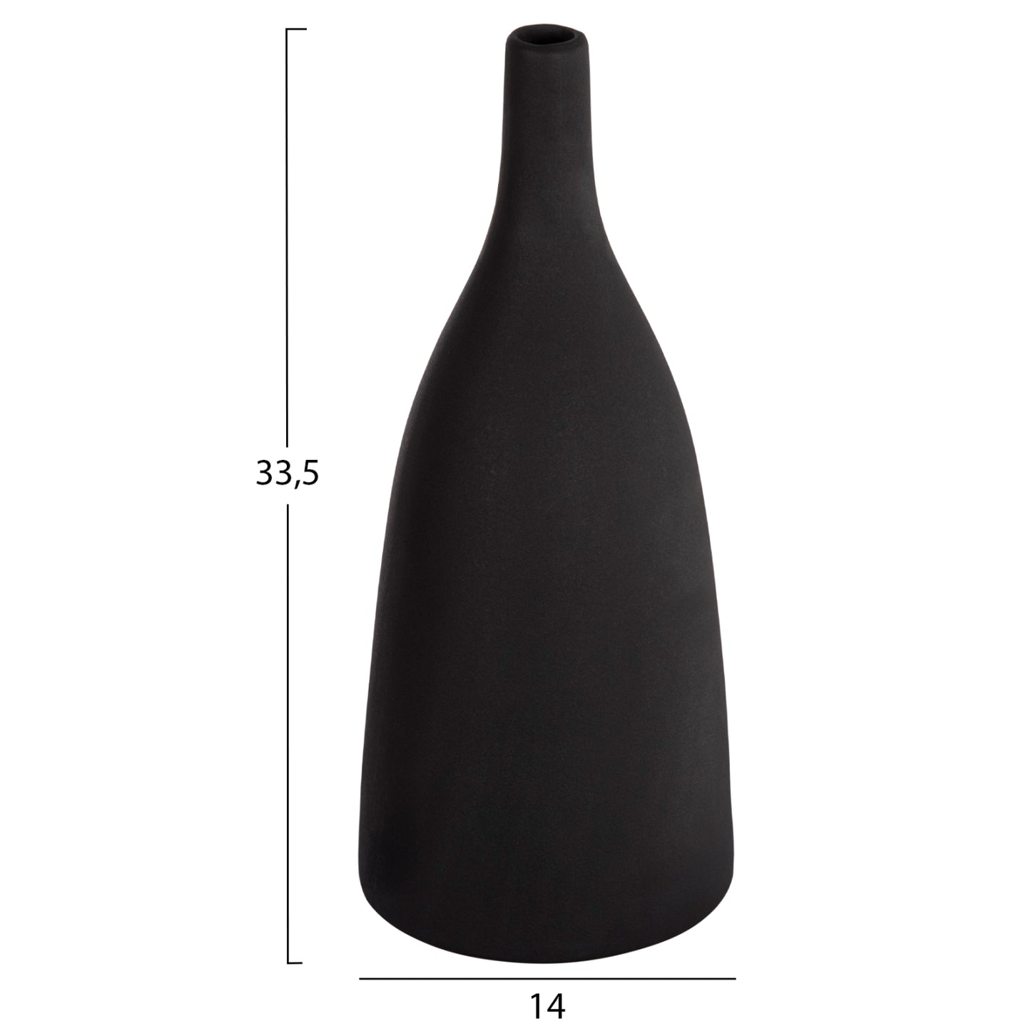CERAMIC TABLE DECOR GALAD HM4635.02 BLACK MATTE Φ14x33.5Hcm.