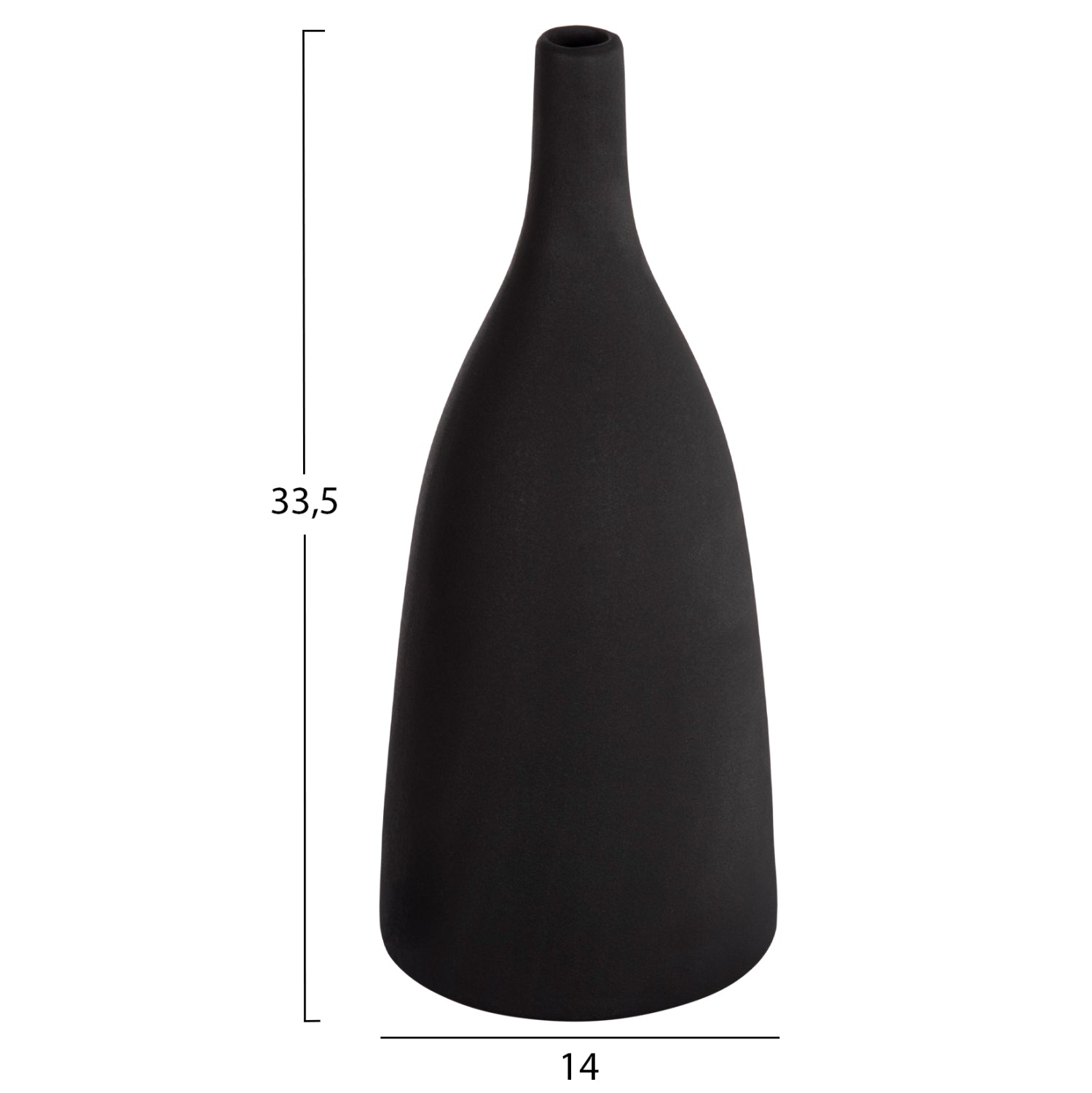 CERAMIC TABLE DECOR GALAD HM4635.02 BLACK MATTE Φ14x33.5Hcm.