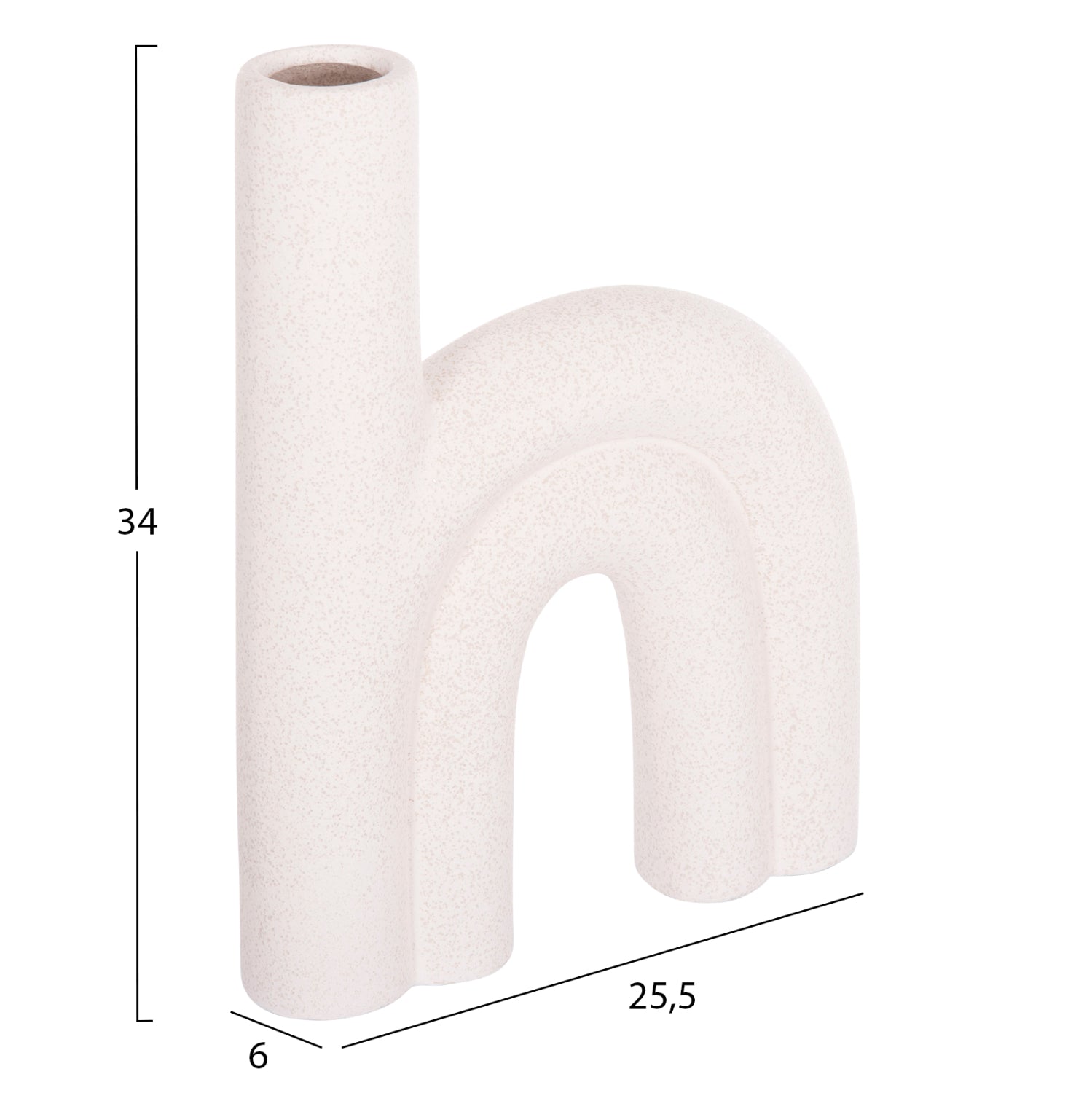 CERAMIC TABLE DECOR ARCON HM4638.01 OFF WHITE WITH CRYSTALLIZATION 25,5x6x34Hcm.