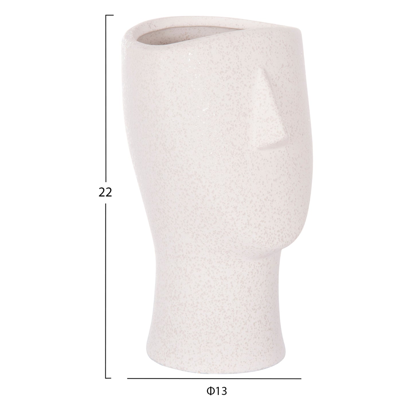 CERAMIC TABLE DECOR HUMANS HM4632 OFF WHITE WITH CRYSTALLIZATION Φ13x22Hcm.