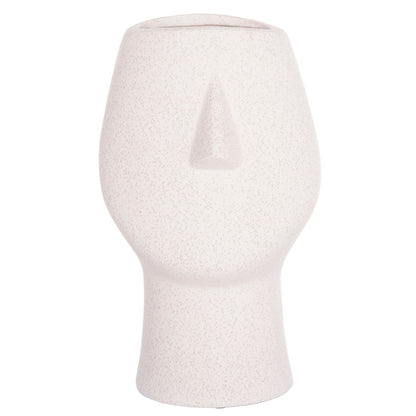 CERAMIC TABLE DECOR HUMANS HM4631 OFF WHITE WITH CRYSTALLIZATION Φ14x25Hcm.