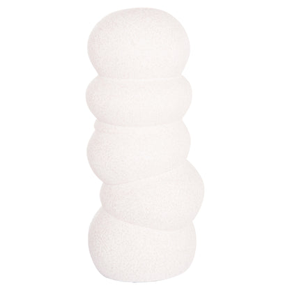 CERAMIC TABLE DECOR ROOK HM4630.01 OFF WHITE WITH CRYSTALLISATION Φ13x31Hcm.