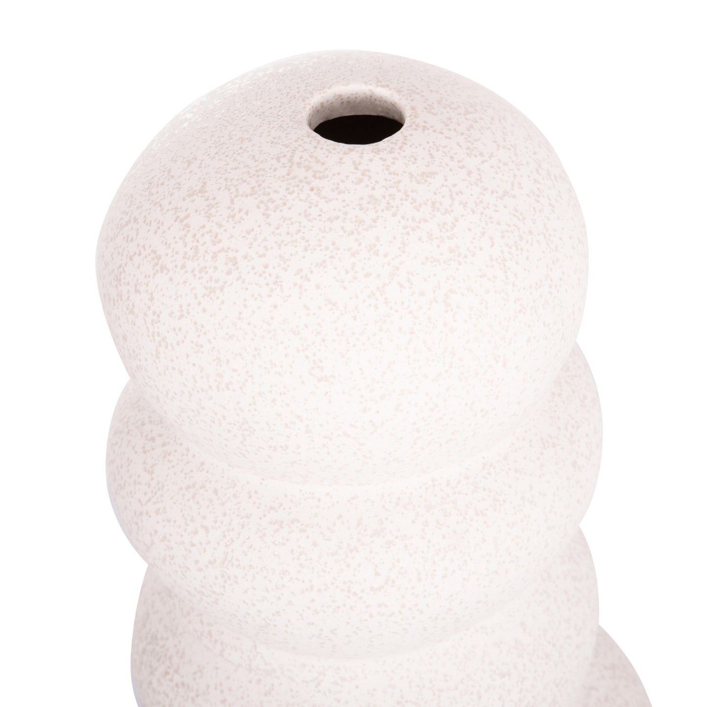 CERAMIC TABLE DECOR ROOK HM4630.01 OFF WHITE WITH CRYSTALLISATION Φ13x31Hcm.