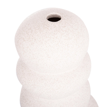 CERAMIC TABLE DECOR ROOK HM4630.01 OFF WHITE WITH CRYSTALLISATION Φ13x31Hcm.