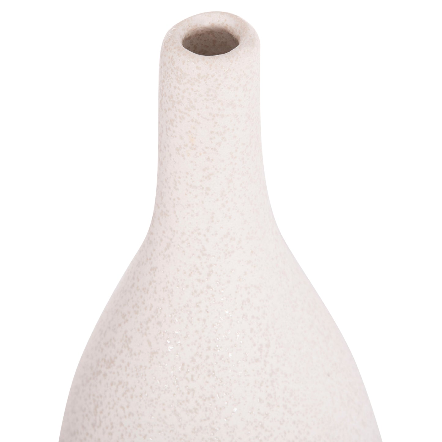 CERAMIC TABLE DECOR GALAD HM4635.01 OFF WHITE WITH CRYSTALLISATION Φ14x33,5H cm.
