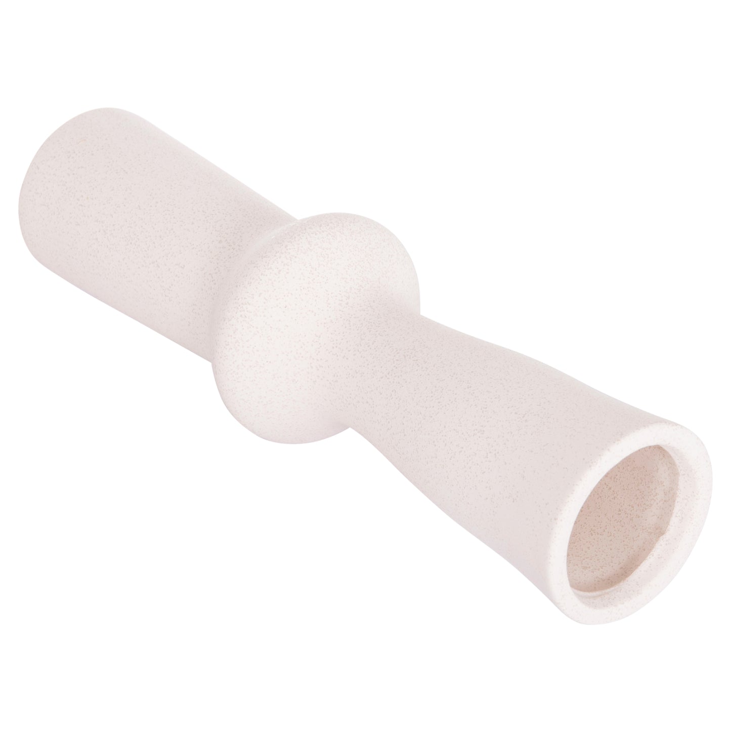 CERAMIC TABLE DECOR SCEPTER HM4637.01 OFF WHITE WITH CRYSTALLIZATION Φ14x50Hcm.