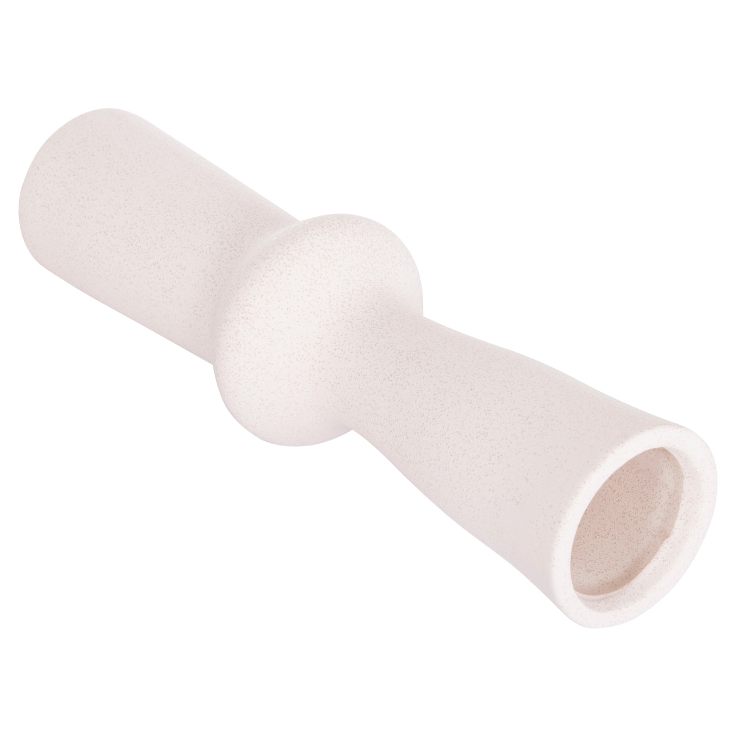 CERAMIC TABLE DECOR SCEPTER HM4637.01 OFF WHITE WITH CRYSTALLIZATION Φ14x50Hcm.