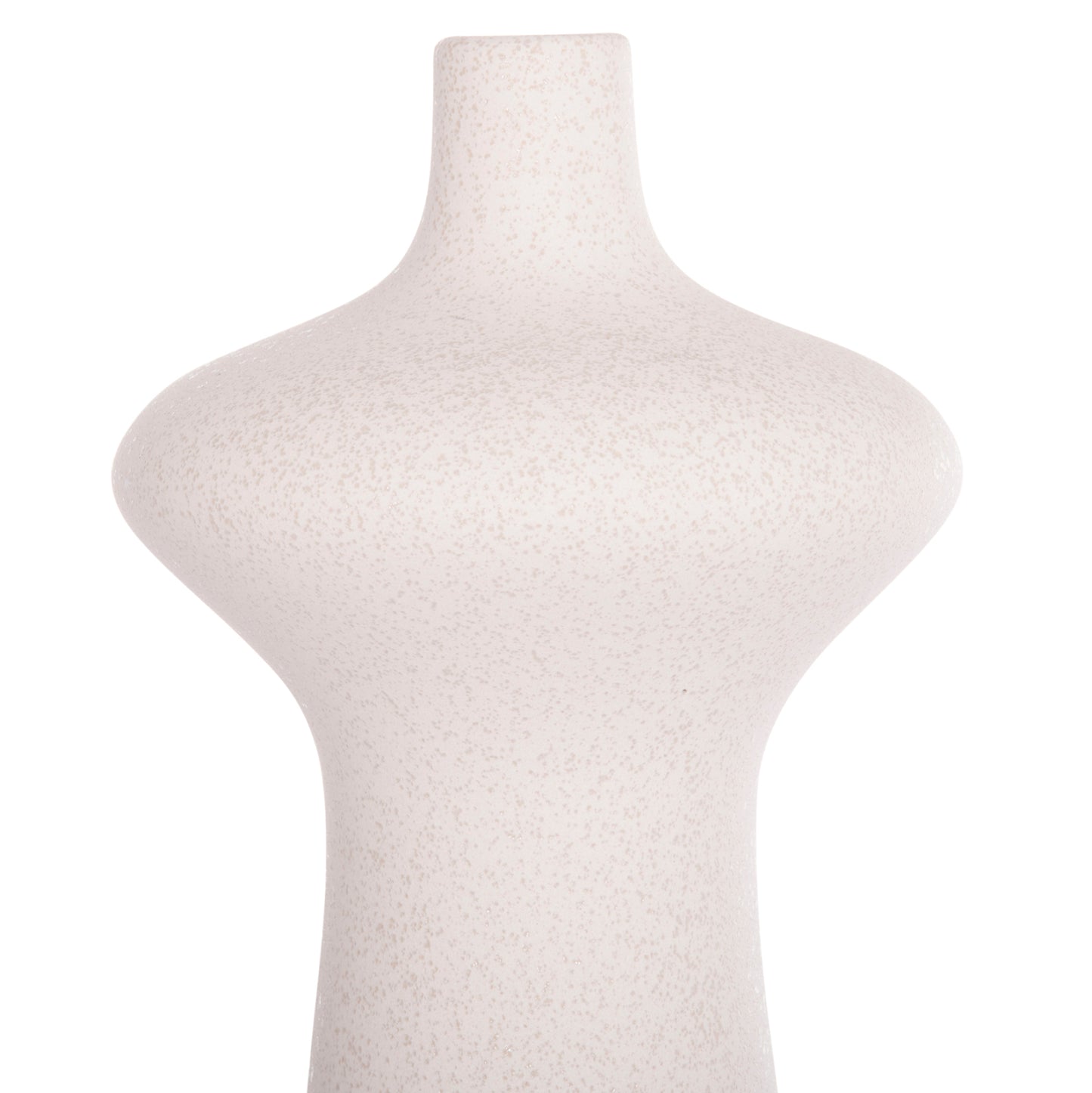 CERAMIC TABLE DECOR SCEPTER HM4636.01 OFF WHITE WITH CRYSTALLIZATION Φ18x49Hcm.