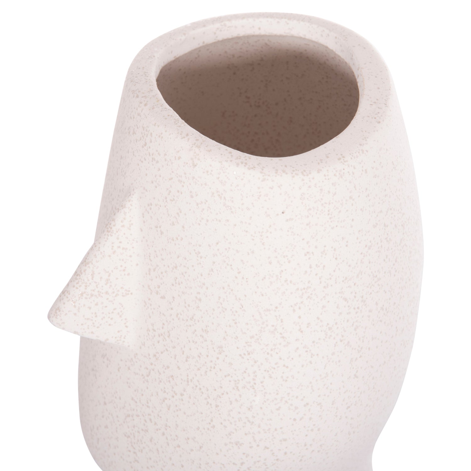 CERAMIC TABLE DECOR HUMANS HM4631 OFF WHITE WITH CRYSTALLIZATION Φ14x25Hcm.