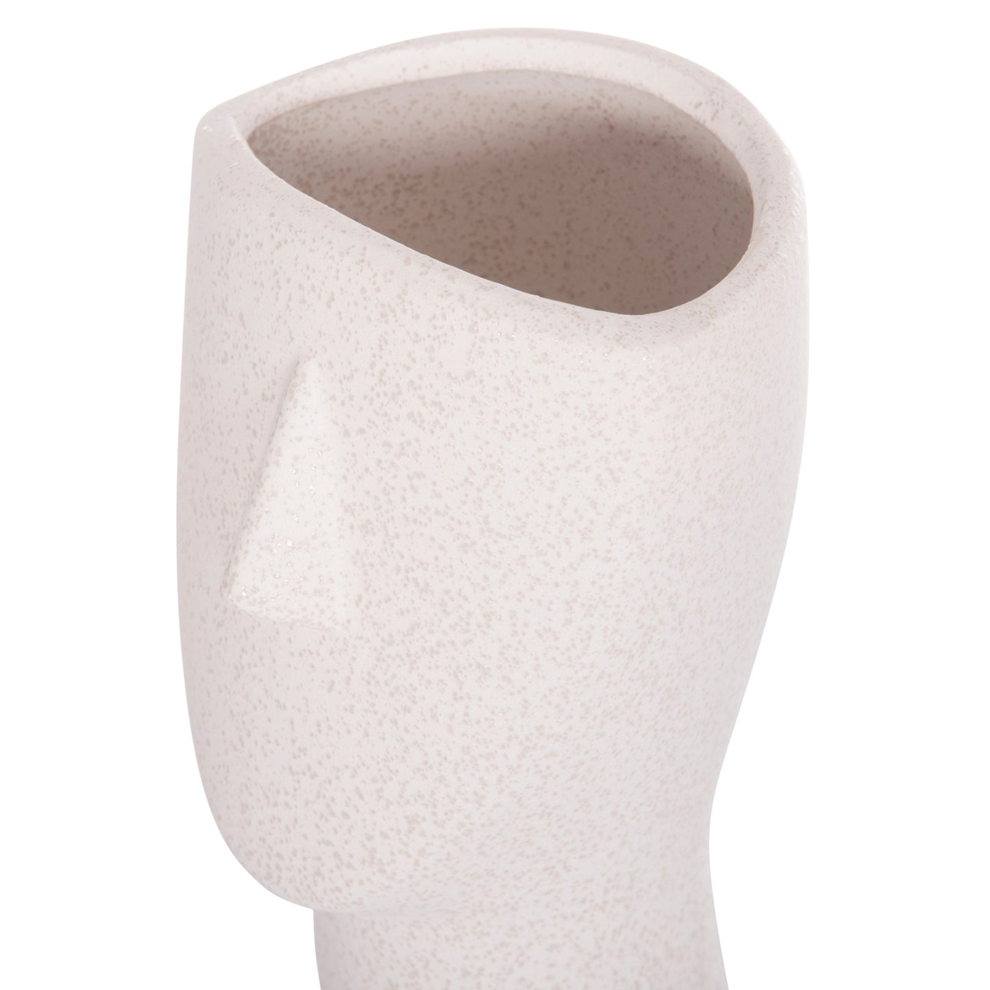 CERAMIC TABLE DECOR HUMANS HM4632 OFF WHITE WITH CRYSTALLIZATION Φ13x22Hcm.