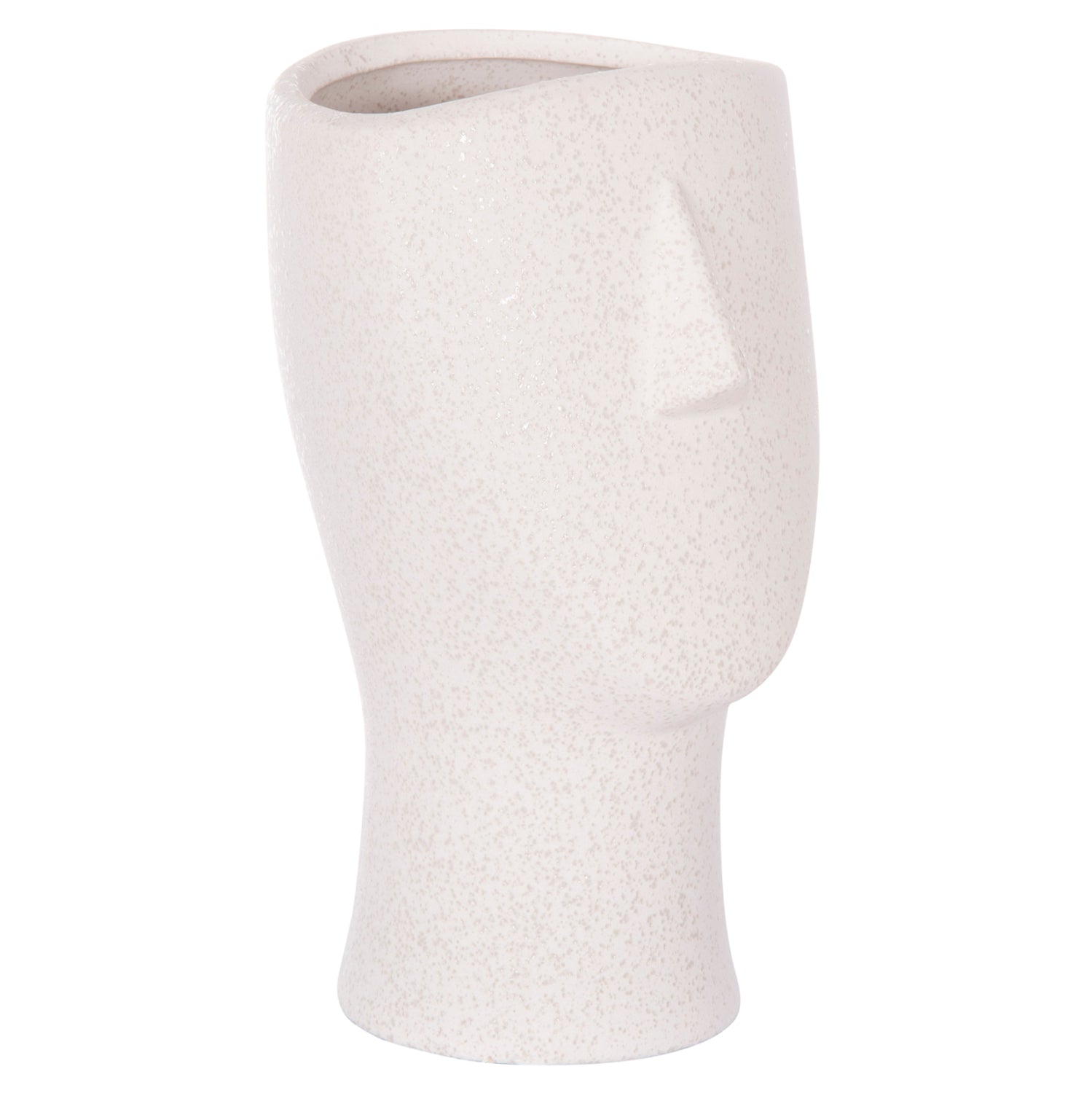 CERAMIC TABLE DECOR HUMANS HM4632 OFF WHITE WITH CRYSTALLIZATION Φ13x22Hcm.
