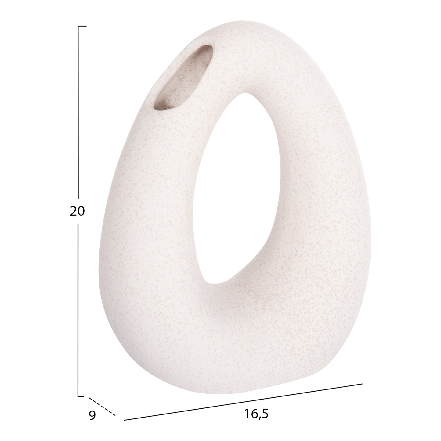 CERAMIC TABLE DECOR ELLIPTO HM4644.01 OFF WHITE WITH CRYSTALLIZATION 16,5x9x20,3Hcm.