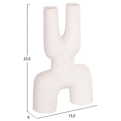 CERAMIC TABLE DECOR MANI HM4642.01 OFF WHITE WITH CRYSTALLISATION 15.5x6x23.5Hcm.