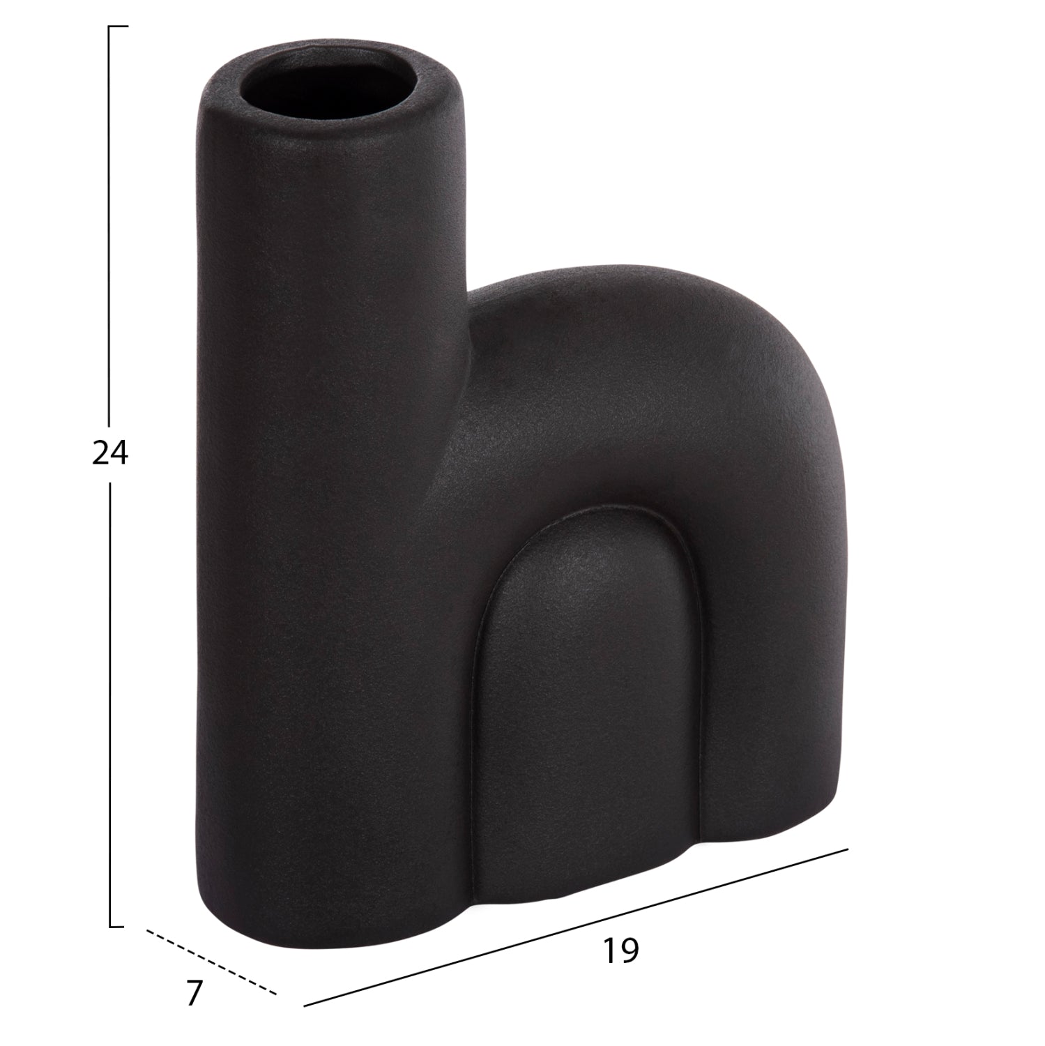 CERAMIC TABLE DECOR ARCON HM4640.02 MATTE BLACK 19x7x24Hcm.