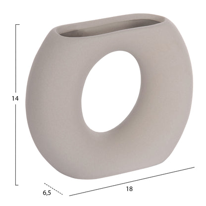 CERAMIC TABLE DECOR ELLIPTO HM4646.03 MATTE GREY 18x6.5x14Hcm.