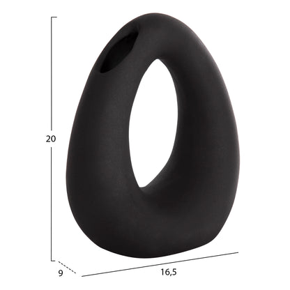 CERAMIC TABLE DECOR ELLIPTO HM4644.02 MATTE BLACK 16.5x9x20.3Hcm.