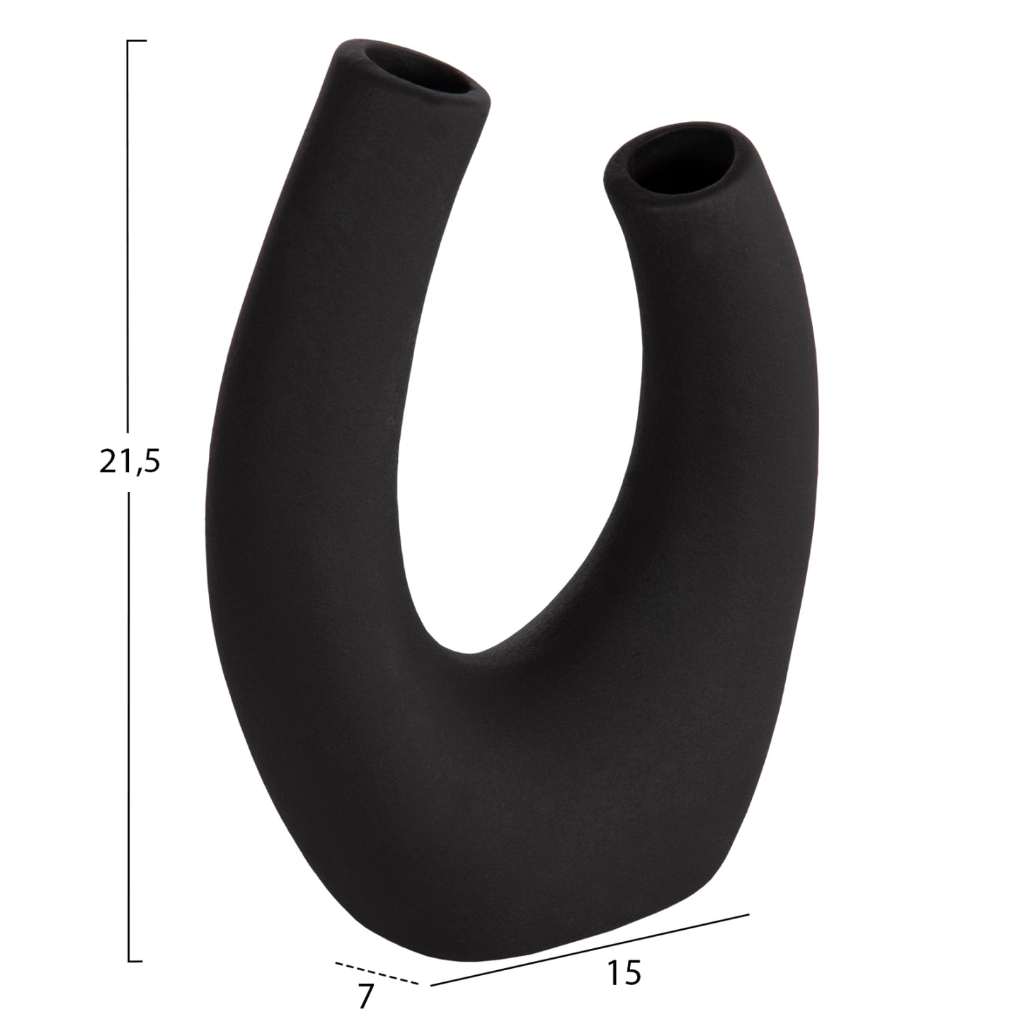 CERAMIC TABLE DECOR ELLIPTO HM4643.02 BLACK MATTE 15x7x21,5Hcm.