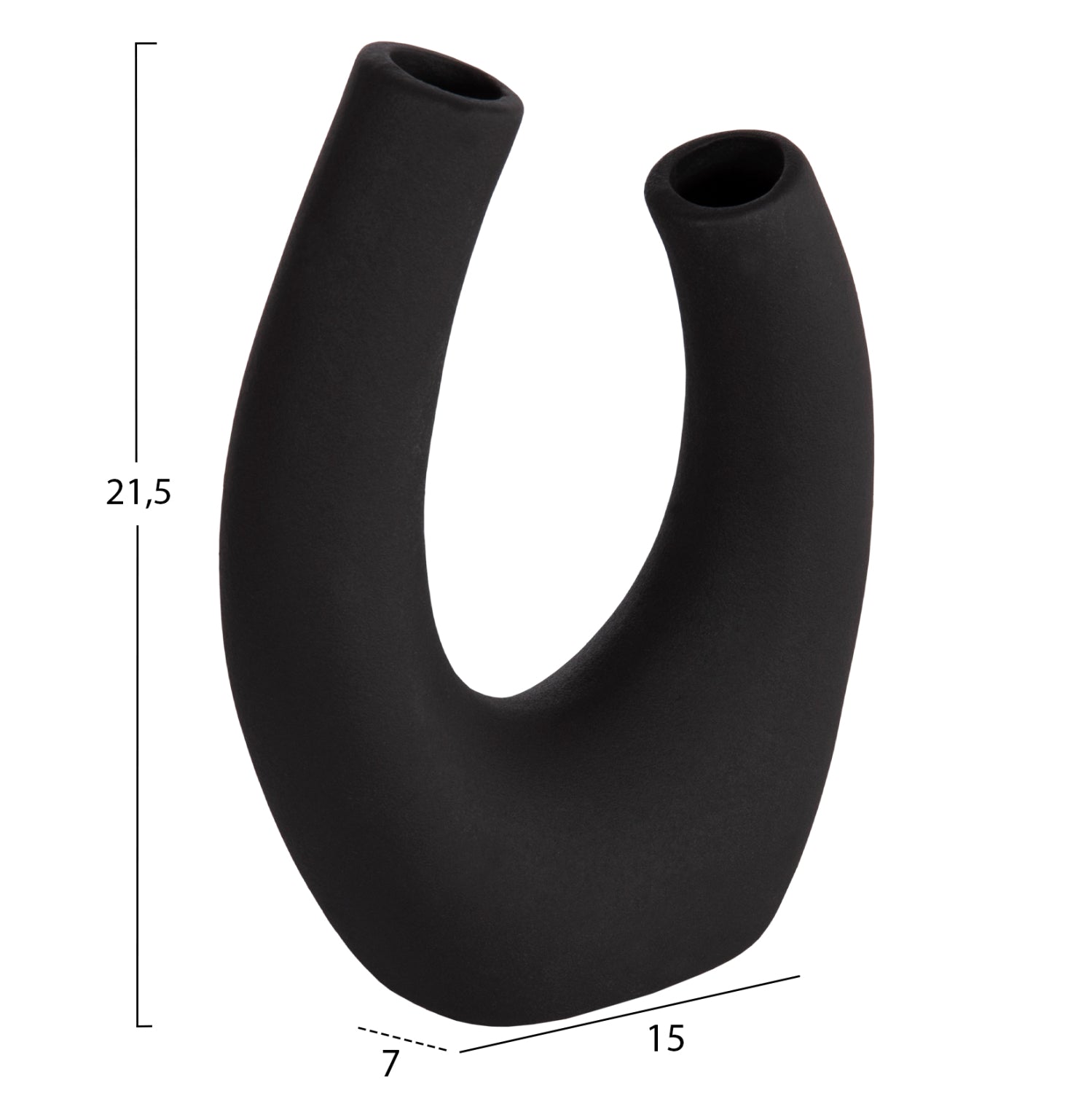 CERAMIC TABLE DECOR ELLIPTO HM4643.02 BLACK MATTE 15x7x21,5Hcm.