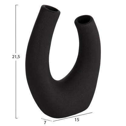 CERAMIC TABLE DECOR ELLIPTO HM4643.02 BLACK MATTE 15x7x21,5Hcm.