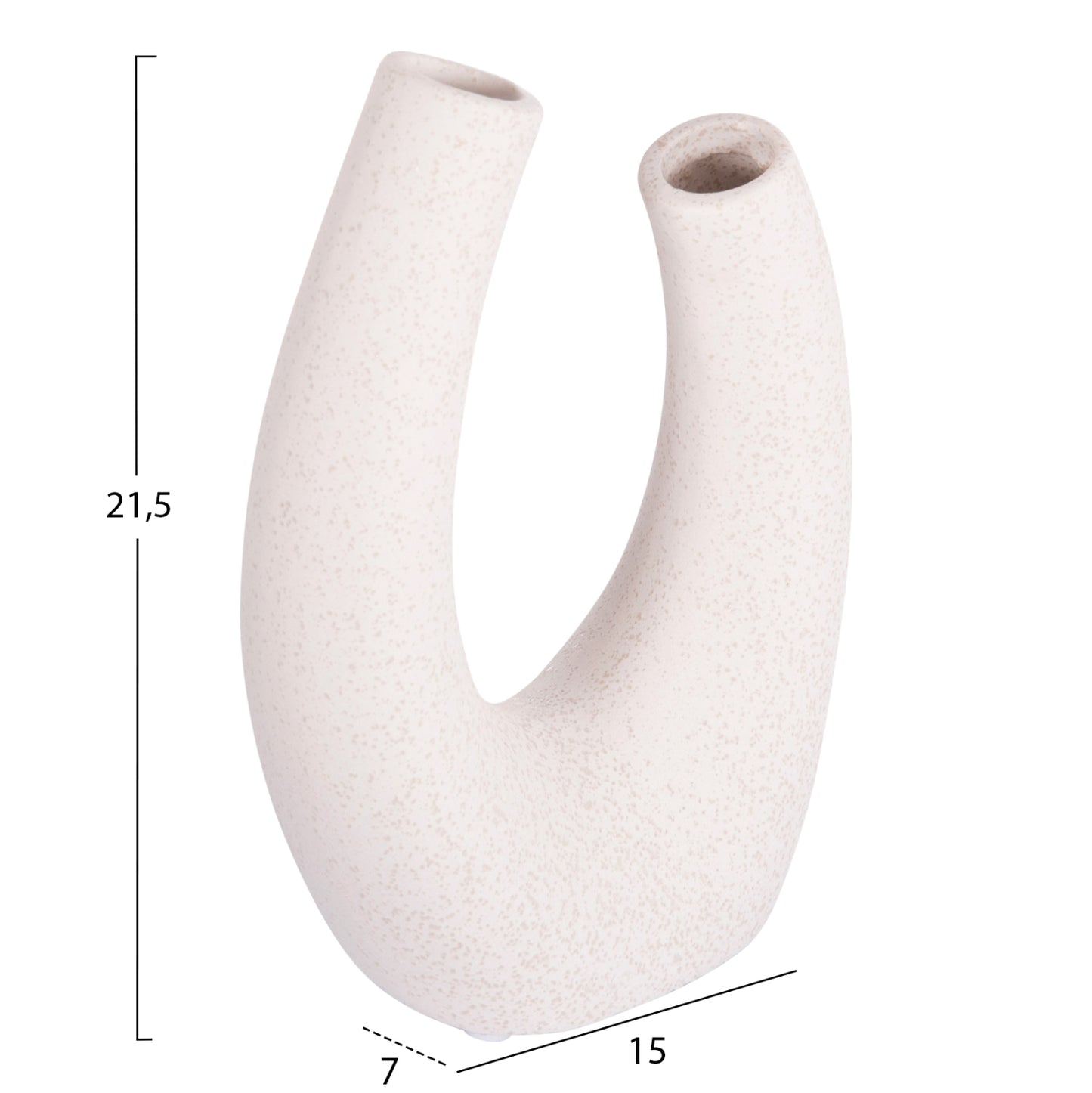 CERAMIC TABLE DECOR ELLIPTO HM4643.01 OFF WHITE WITH CRYSTALLIZATION 15x7x21,5Hcm.