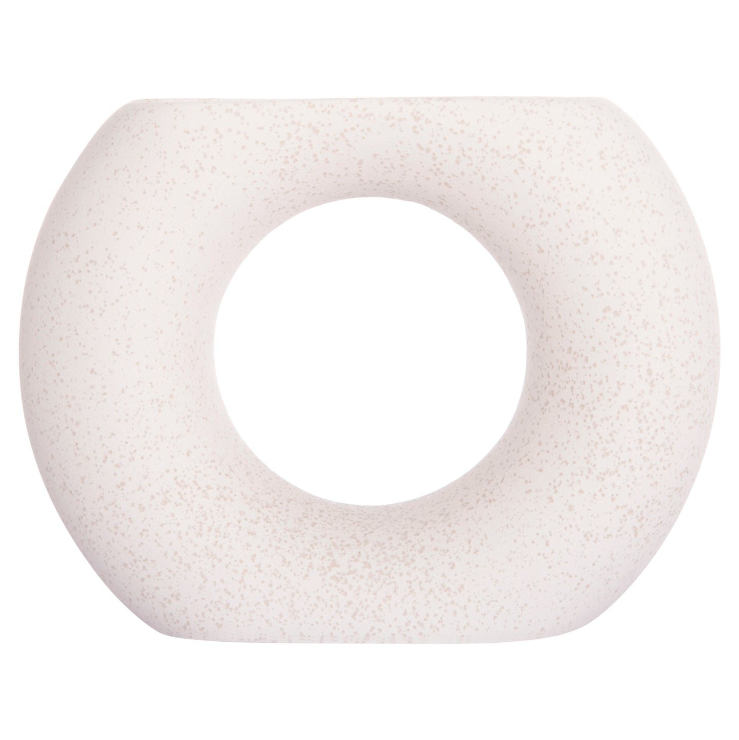 CERAMIC TABLE DECOR ELLIPTO HM4646.01 OFF WHITE WITH CRYSTALLIZATION 18x6.5x14Hcm.