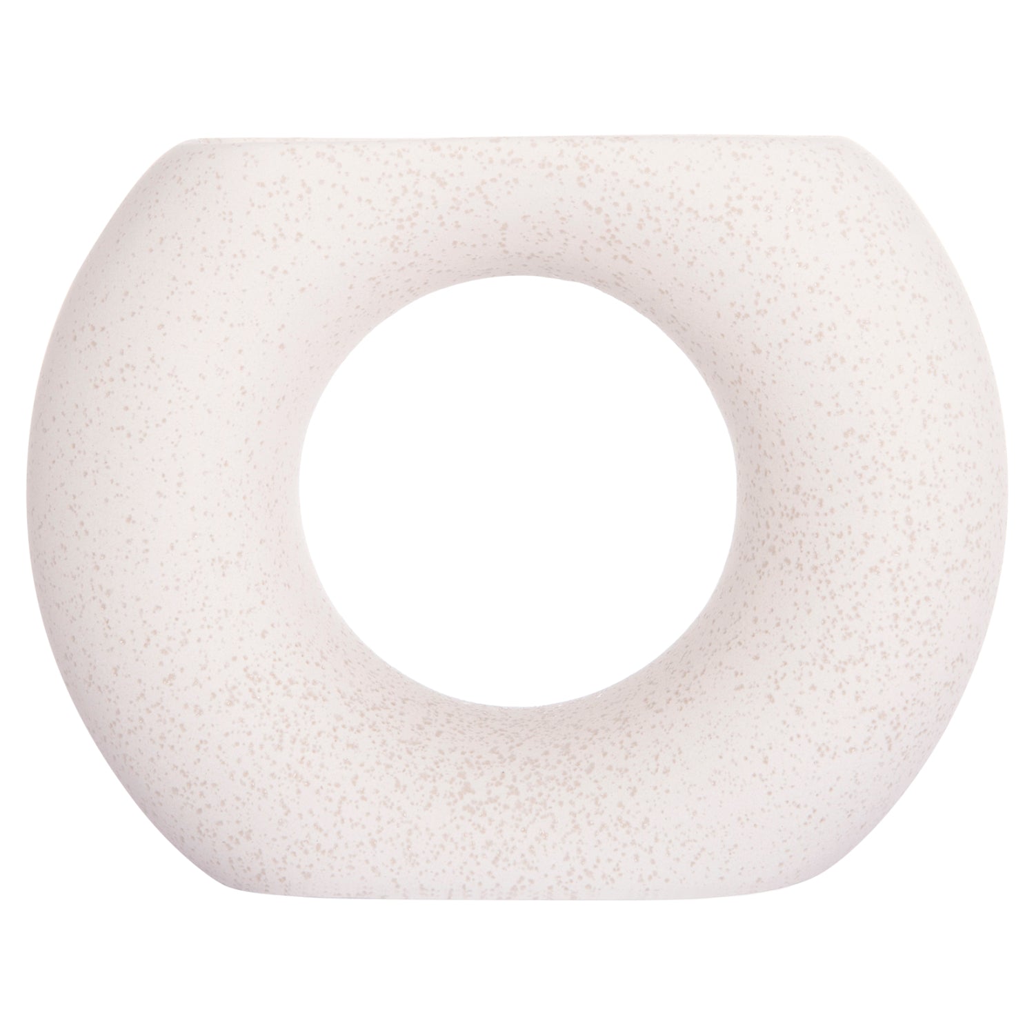 CERAMIC TABLE DECOR ELLIPTO HM4646.01 OFF WHITE WITH CRYSTALLIZATION 18x6.5x14Hcm.