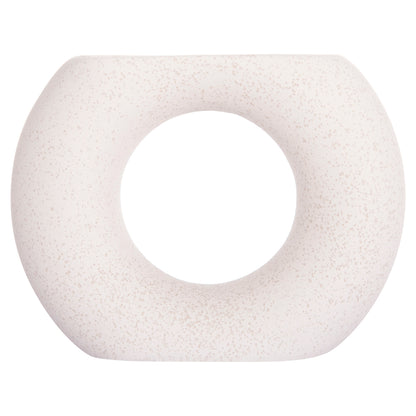 CERAMIC TABLE DECOR ELLIPTO HM4646.01 OFF WHITE WITH CRYSTALLIZATION 18x6.5x14Hcm.