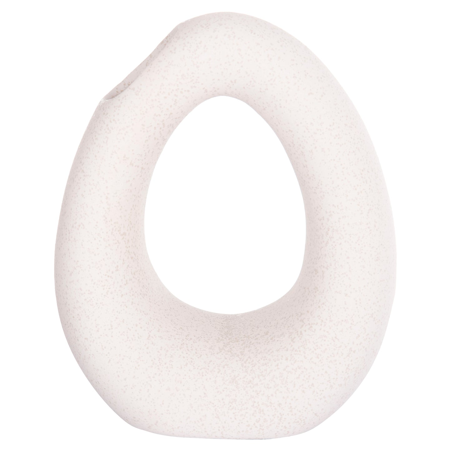 CERAMIC TABLE DECOR ELLIPTO HM4644.01 OFF WHITE WITH CRYSTALLIZATION 16,5x9x20,3Hcm.