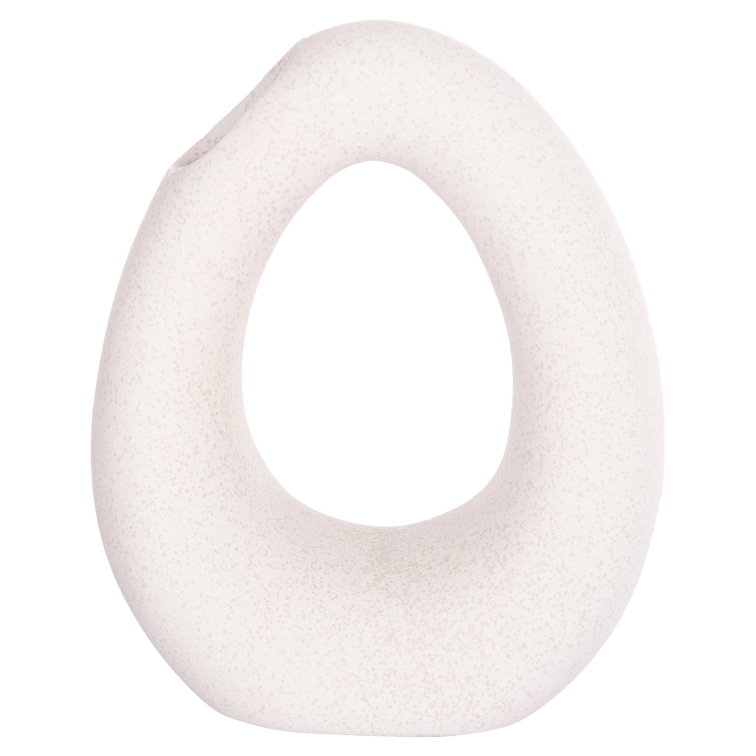 CERAMIC TABLE DECOR ELLIPTO HM4644.01 OFF WHITE WITH CRYSTALLIZATION 16,5x9x20,3Hcm.
