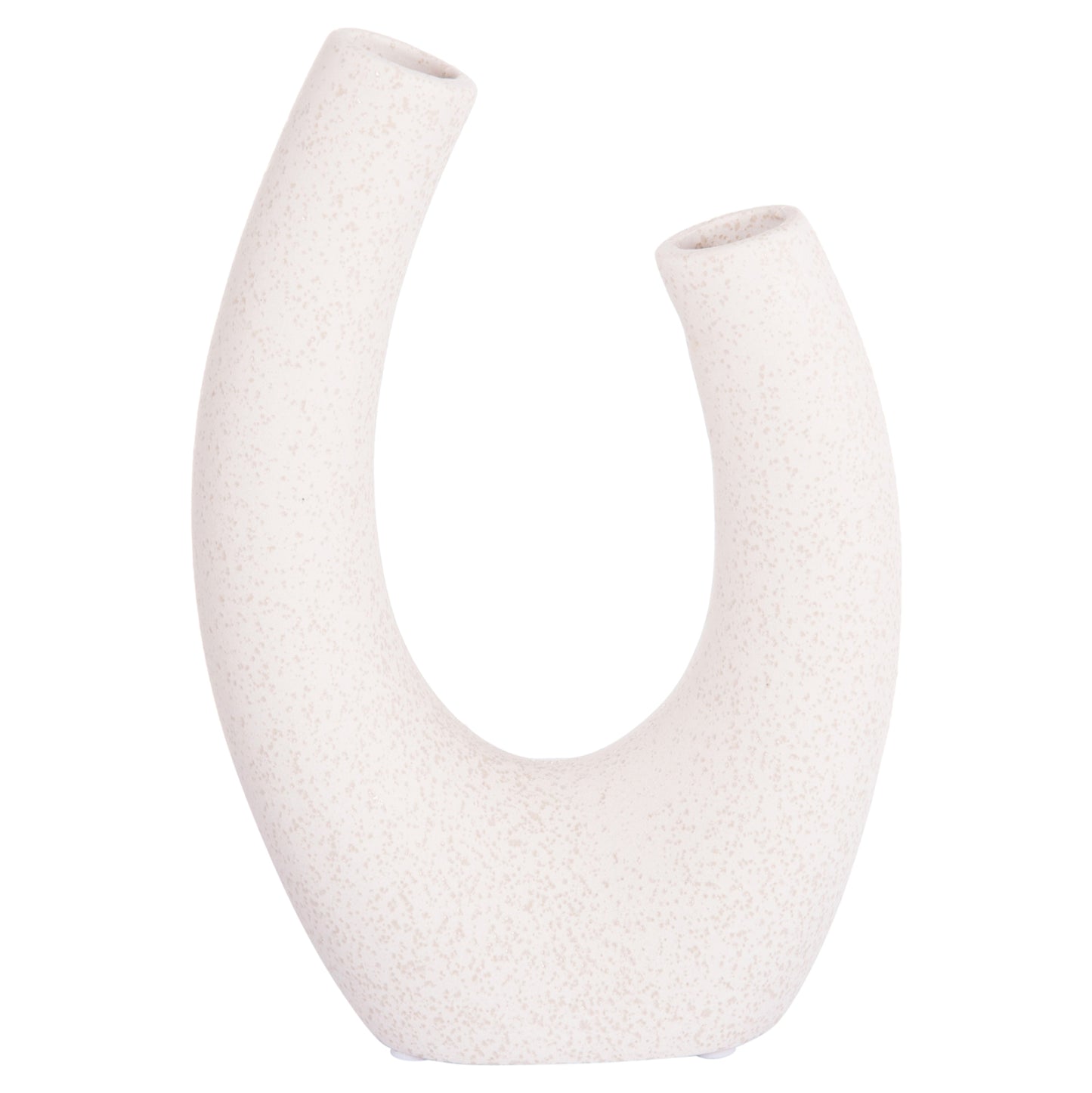 CERAMIC TABLE DECOR ELLIPTO HM4643.01 OFF WHITE WITH CRYSTALLIZATION 15x7x21,5Hcm.