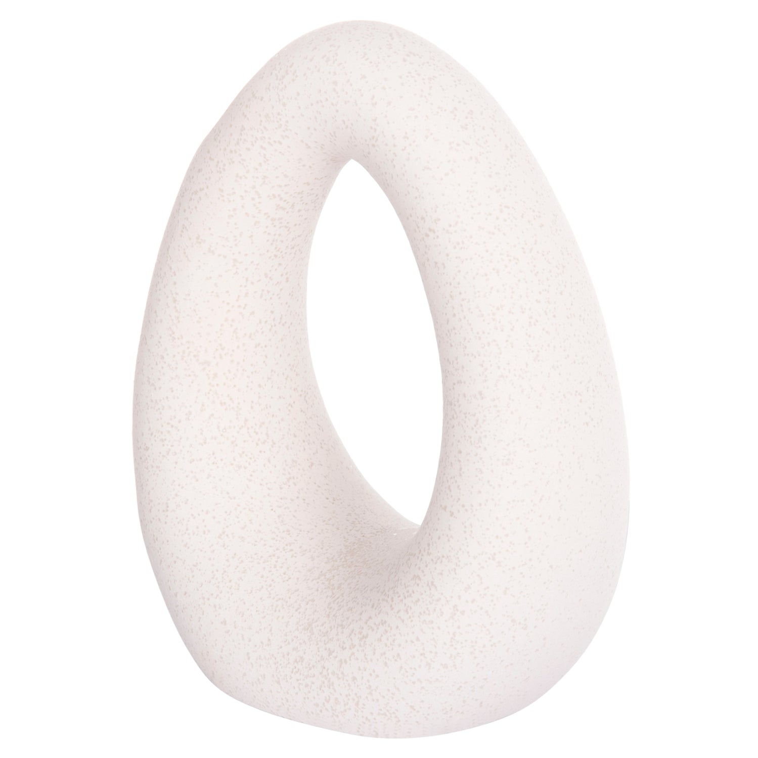 CERAMIC TABLE DECOR ELLIPTO HM4644.01 OFF WHITE WITH CRYSTALLIZATION 16,5x9x20,3Hcm.