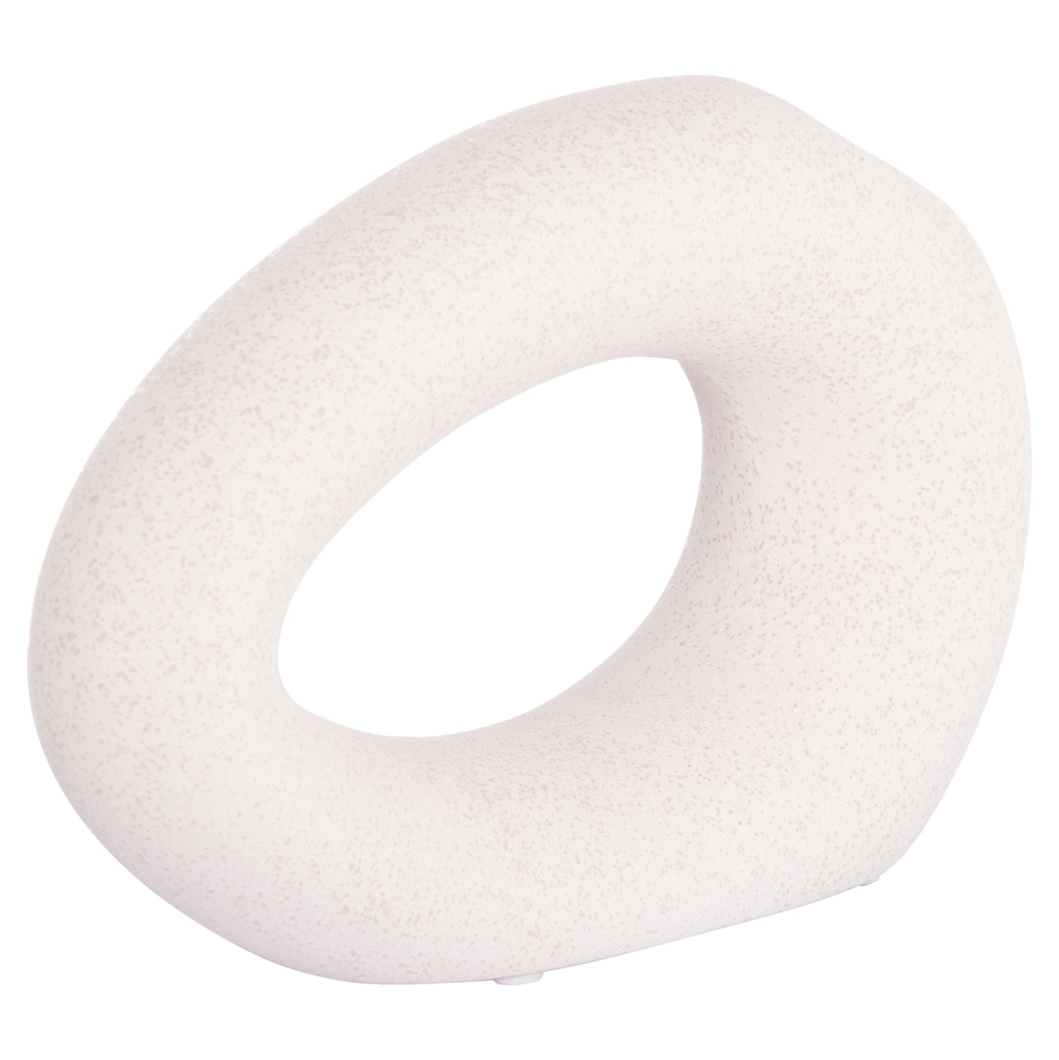 CERAMIC TABLE DECOR ELLIPTO HM4645.01 OFF WHITE WITH CRYSTALLIZATION 23x8x15.5Hcm.