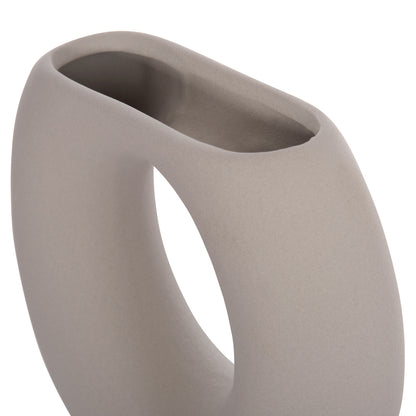 CERAMIC TABLE DECOR ELLIPTO HM4646.03 MATTE GREY 18x6.5x14Hcm.