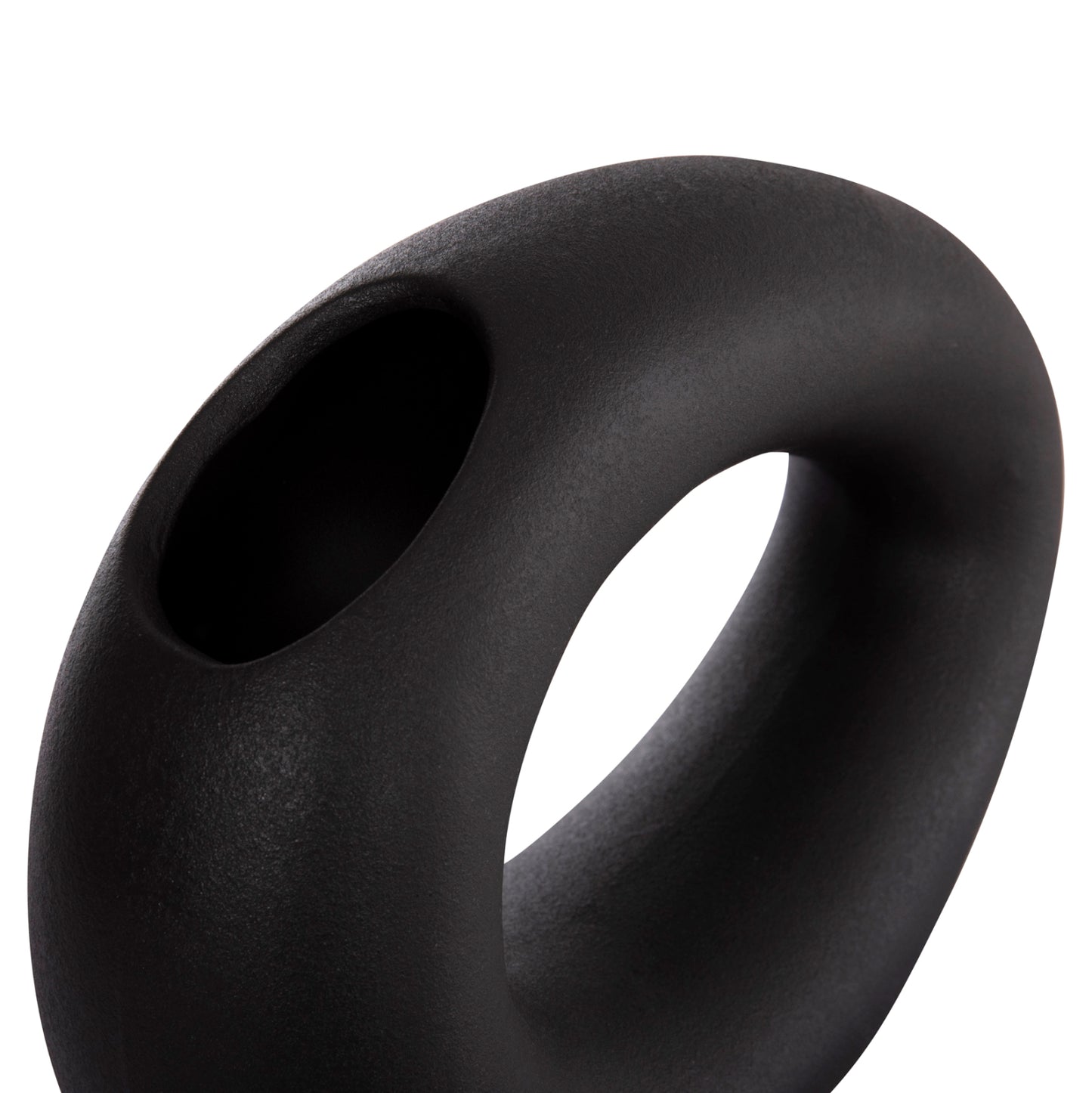 CERAMIC TABLE DECOR ELLIPTO HM4645.02 BLACK MATTE 23x8x16Hcm.
