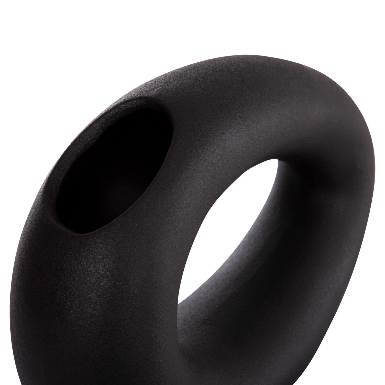 CERAMIC TABLE DECOR ELLIPTO HM4645.02 BLACK MATTE 23x8x16Hcm.