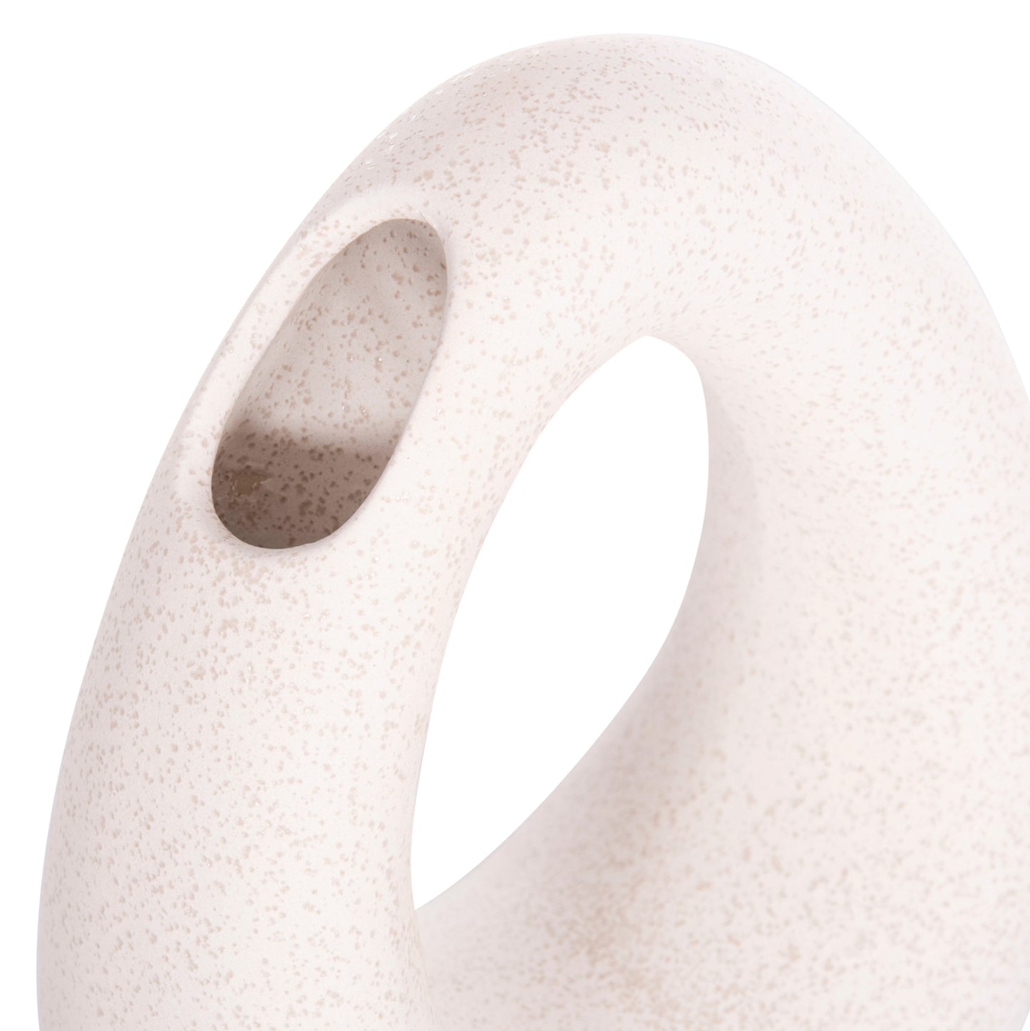 CERAMIC TABLE DECOR ELLIPTO HM4644.01 OFF WHITE WITH CRYSTALLIZATION 16,5x9x20,3Hcm.