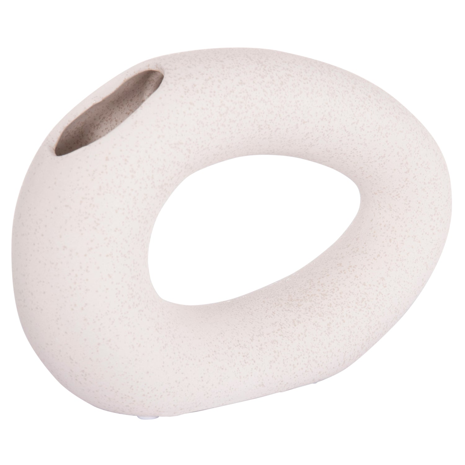 CERAMIC TABLE DECOR ELLIPTO HM4645.01 OFF WHITE WITH CRYSTALLIZATION 23x8x15.5Hcm.