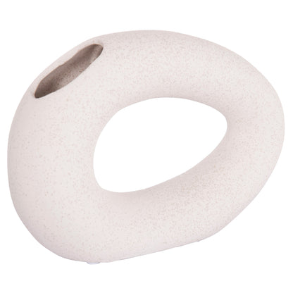 CERAMIC TABLE DECOR ELLIPTO HM4645.01 OFF WHITE WITH CRYSTALLIZATION 23x8x15.5Hcm.