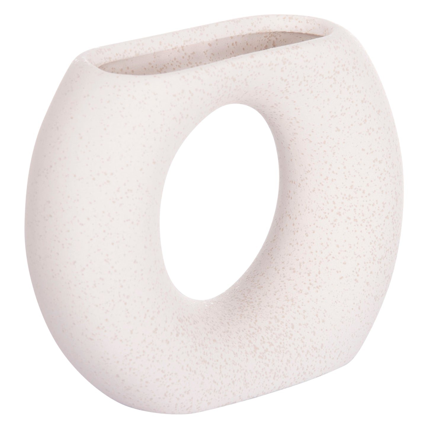CERAMIC TABLE DECOR ELLIPTO HM4646.01 OFF WHITE WITH CRYSTALLIZATION 18x6.5x14Hcm.