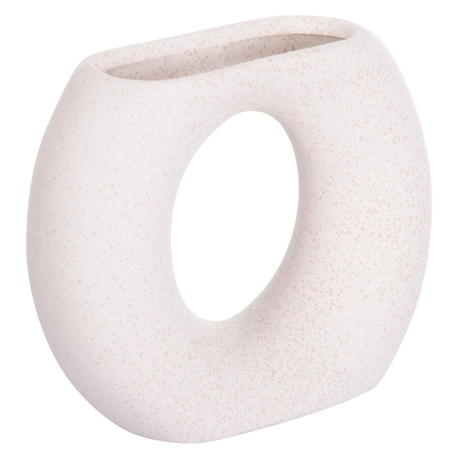 CERAMIC TABLE DECOR ELLIPTO HM4646.01 OFF WHITE WITH CRYSTALLIZATION 18x6.5x14Hcm.