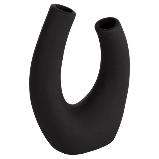 CERAMIC TABLE DECOR ELLIPTO HM4643.02 BLACK MATTE 15x7x21,5Hcm.