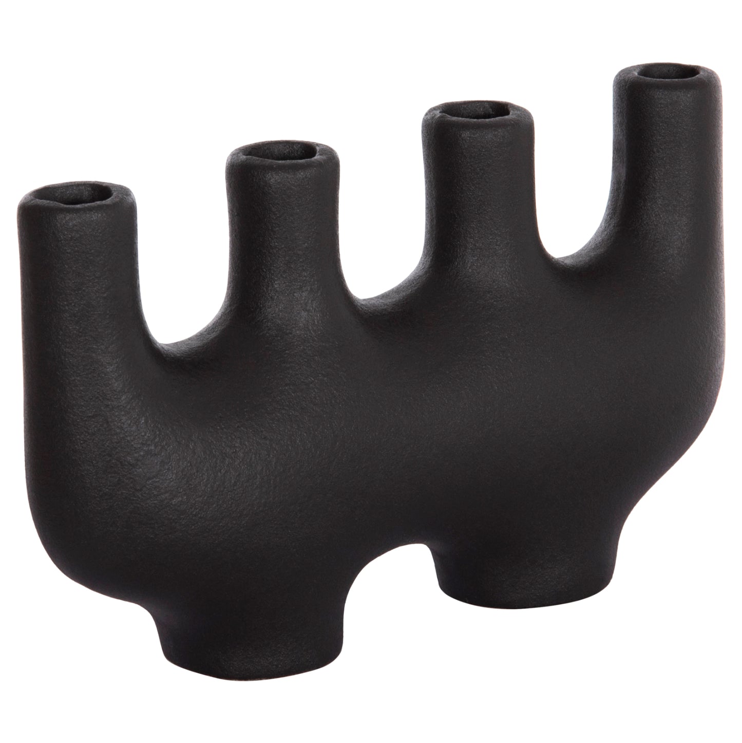 CERAMIC TABLE DECOR MANI HM4641.02 MATTE BLACK 21x6x13Hcm.